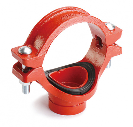 Хомут под муфту LedeGroove (80mm) Ду 100х65, 4"х 21/2" (114х76мм)